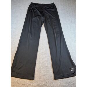 Mizuno Black Athletic Volleyball Training Pants Straight Leg Embroidered Logo